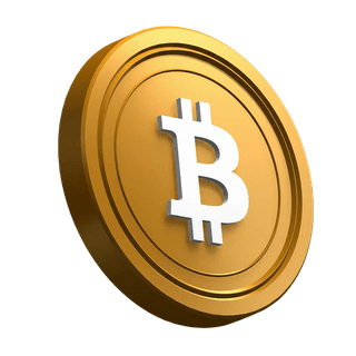 Bitcoin (BTC)-mynt plassert på skrå i hero-seksjonens design
