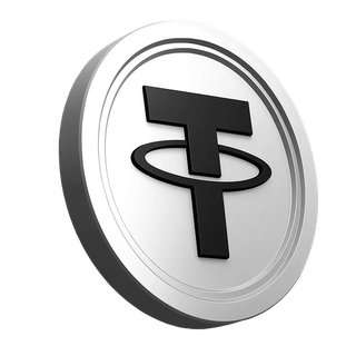 Illustrasjon av Tether USDT-mynt i informasjonsseksjonen på plattformen